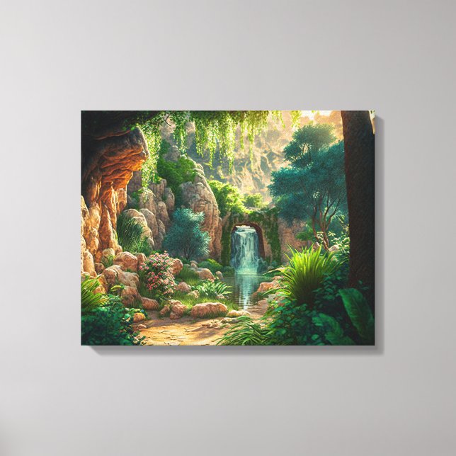 Belle Scène de Cascade Impression sur Toile (Recto)