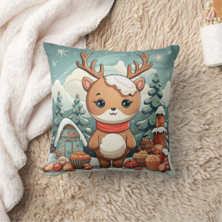 Belle scène de noël lancer oreiller