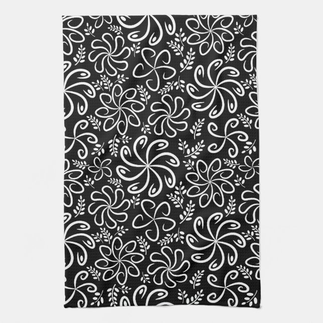 Belle serviette blanche et noire (Vertical)