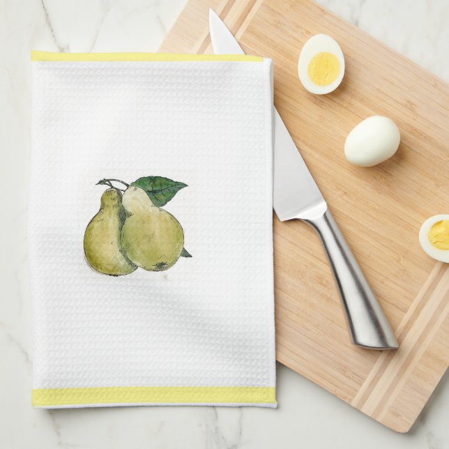 belle serviette de cuisine de conception de poire (Quart Plié)