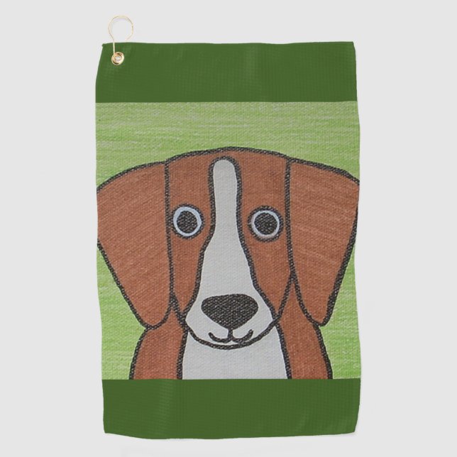Belle serviette de golf Beagle (Devant)
