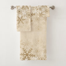 Belle serviette de Noël avec des flocons de neige