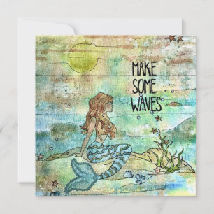 Belle Sirène Faire Quelques Vagues Carte De Vacanc
