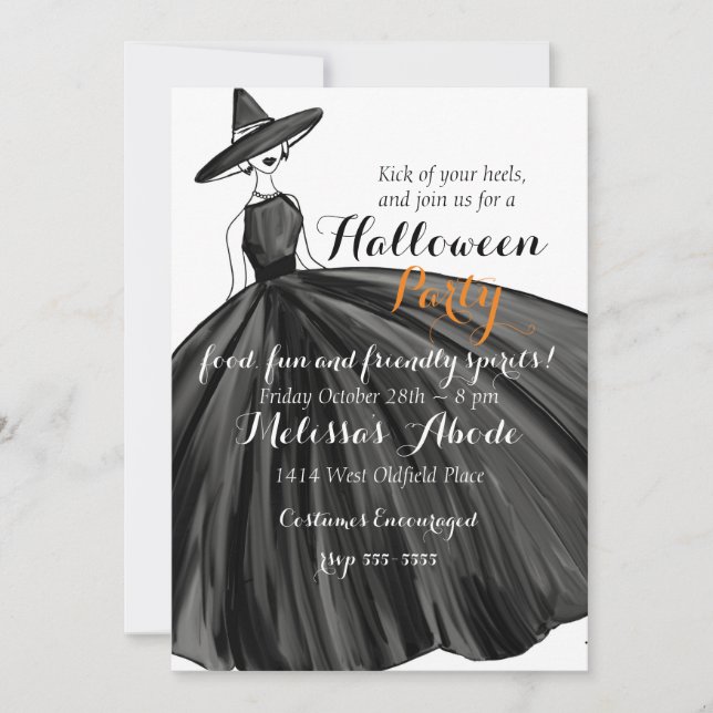 Belle Sorcière Halloween Invitation (Devant)