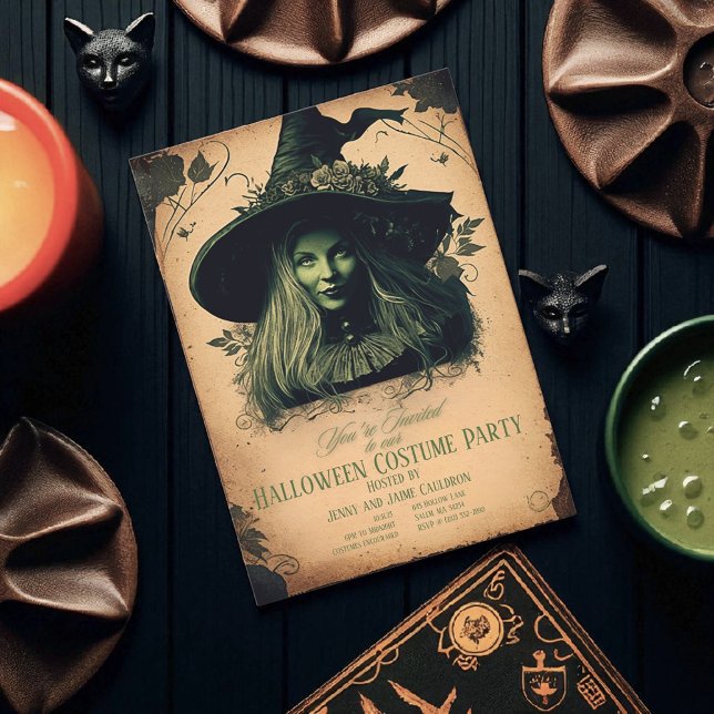 Belle sorcière Halloween Invitation à deux côtés (Créateur téléchargé)