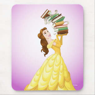 Belle   Stack Of Books Mouse Pad