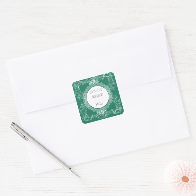 Belle Sticker vert d'amour (Enveloppe)