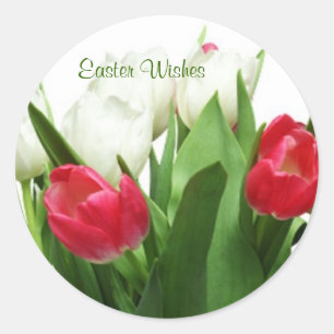Belle ! Stickers Tulipes rouges et blanches