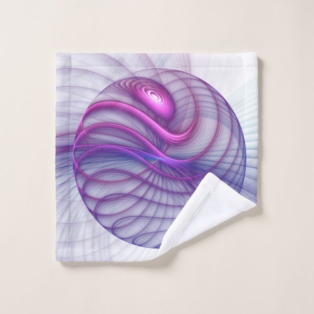 Belle Swing Moderne Art Fractal Abstrait Rose (Gant de toilette)