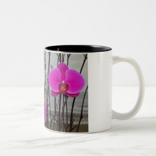 Belle tasse à imprimer orchidée rose