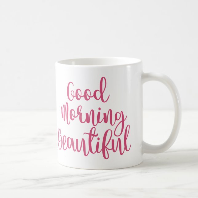 Belle tasse de café rose bonjour (Droite)
