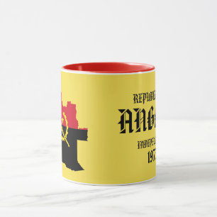 Belle tasse de drapeau de carte de l'Angola