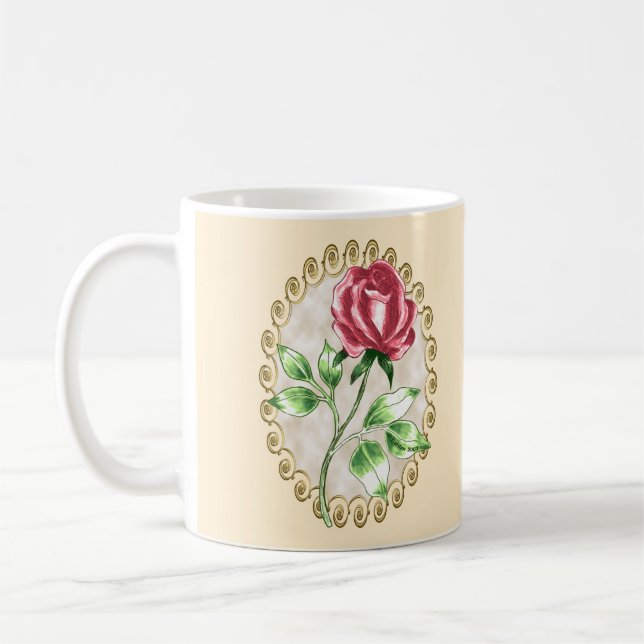 Belle tasse personnalisée Red Rose (Gauche)