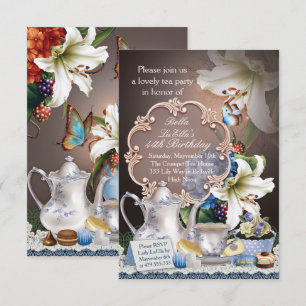 Belle Tea Party Anniversaire des invitations