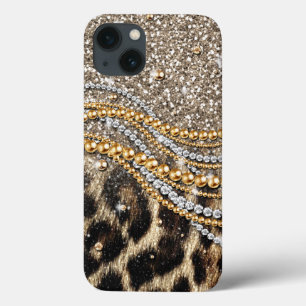 Belle Tendance Leopard Faux Poster de animal Coque
