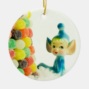 Belle the Pixie Elf Ceramic Ornament