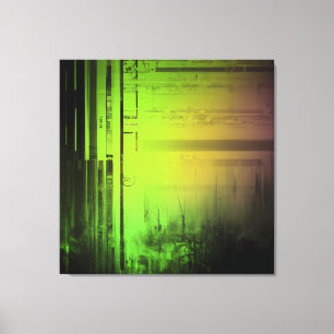 Belle toile d'art abstraite verte AI