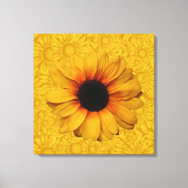 Belle toile Enveloppée de Tournesols Jaunes (Recto)