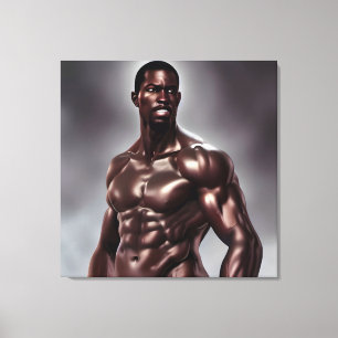 Belle toile musculaire Black Man Impression