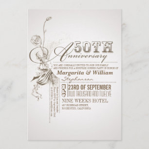 belle typographie 50e anniversaire invitations