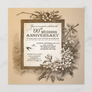 belle unique vintage anniversaire invitations