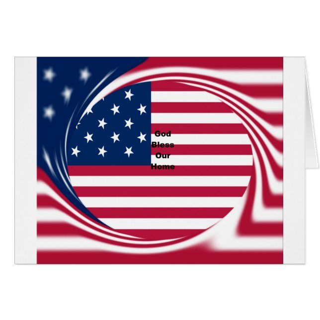 Belle USA Drapeau Dieu bénisse notre maison (Devant horizontal)