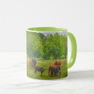 Belle vache bétail pâturage ferme d'art Mug