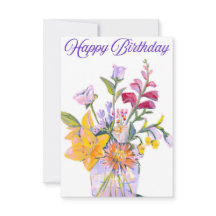 Belle Vase Florale Carte Anniversaire
