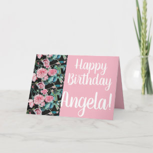 Belle vieille rose roses joyeux carte d'anniversai