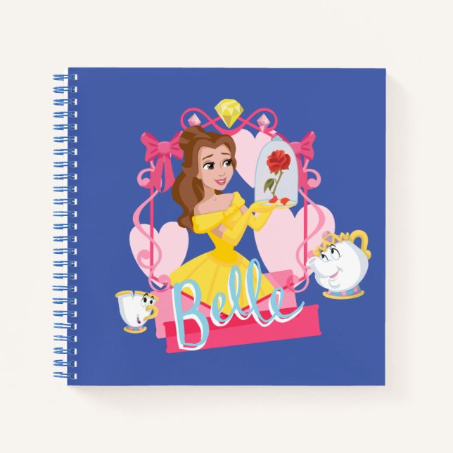 Belle With Enchanted Rose, Chip, & Mrs. Potts Notebook (Front)