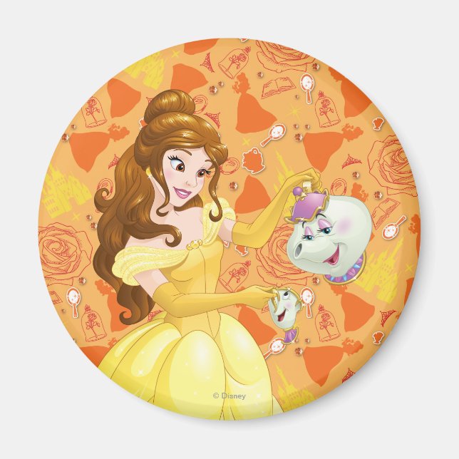 Belle with Mrs. Potts and Chip Magnet (Front)