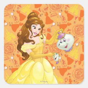 Belle with Mrs. Potts and Chip Square Sticker