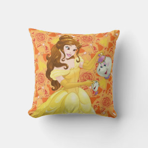 Belle with Mrs. Potts and Chip Throw Pillow