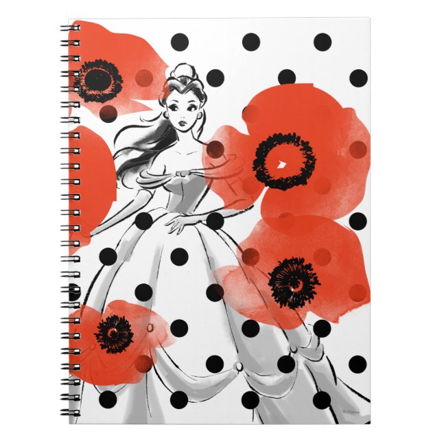 Belle With Poppies and Polka Dots Notebook (Front)