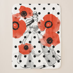 Belle With Poppies and Polka Dots Sherpa Blanket