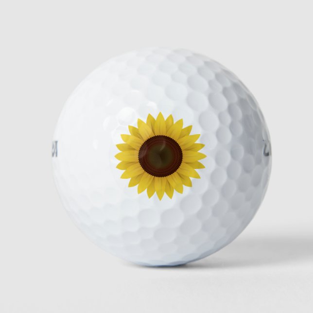 Belles balles de golf de tournesol d'été (Devant)