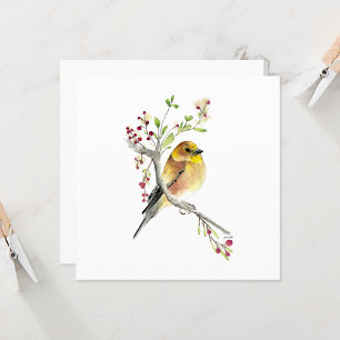 Belles cartes à notes d'aquarelle Goldfinch