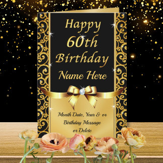 Belles cartes d'anniversaire 60 ans personnalisées
