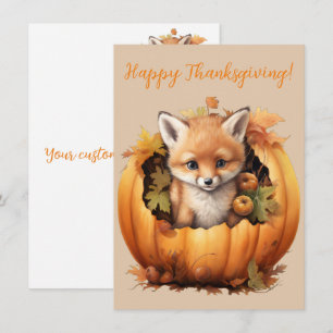 Belles cartes d'aquarelle Bon thanksgiving Fox