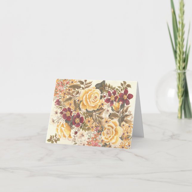 belles cartes de notes florales d'automne (Devant)