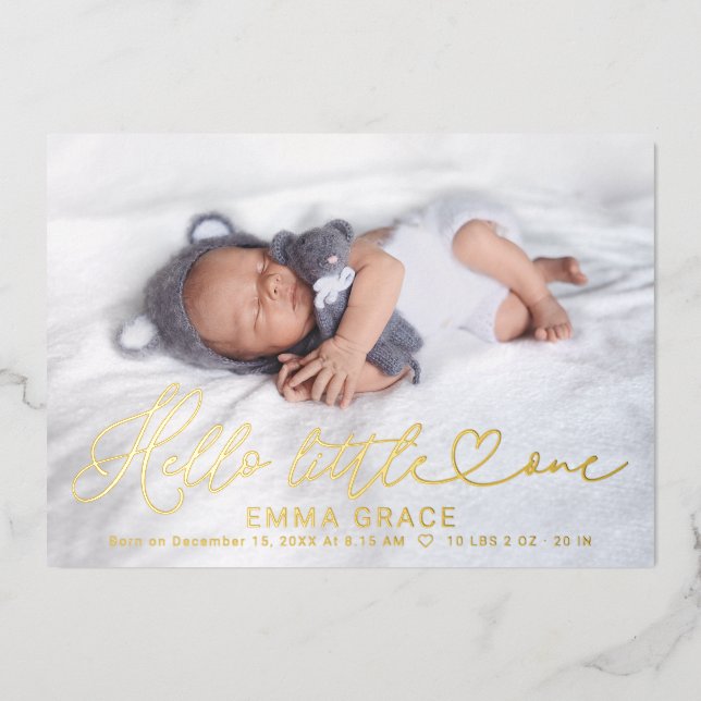 Belles Cartes Faire-part de naissance Photo Script (Recto)