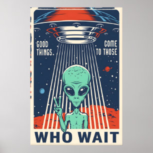 Belles Choses Alien Space Travel Poster Print  Éto