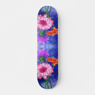 Belles couleurs Gerberas Skateboard Cadeau