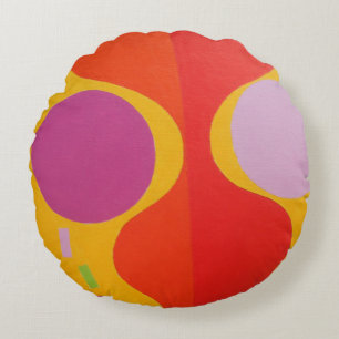Belles couleurs vives ! Coussin rond