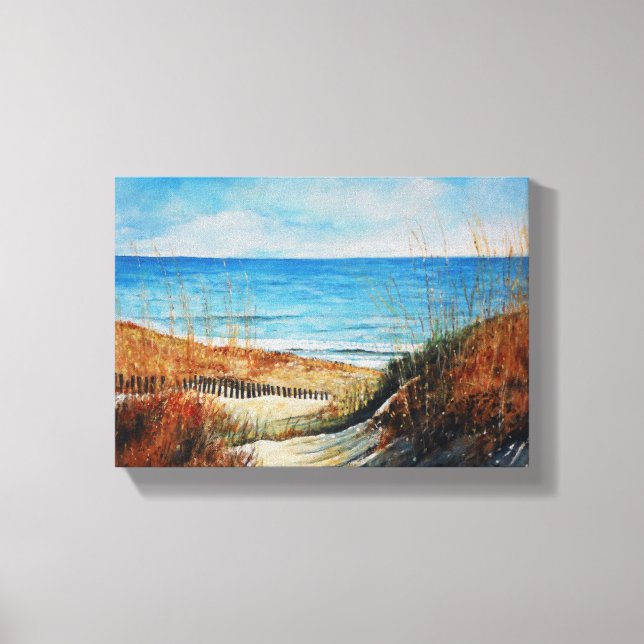 Belles dunes de sable peint et toile de plage (Recto)