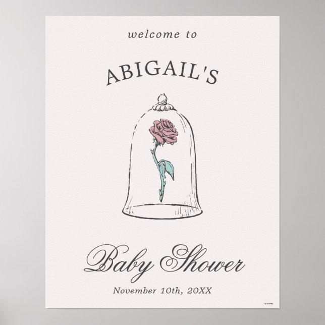 Belle's Enchanted Rose Shower Welcome Sign (Front)