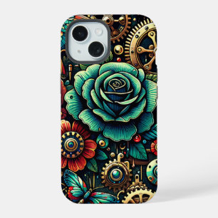 Belles engrenages et roses sur le thème Steampunk