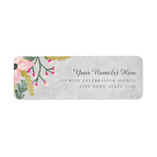 Belles fleurs Adresse de retour Label / Grey