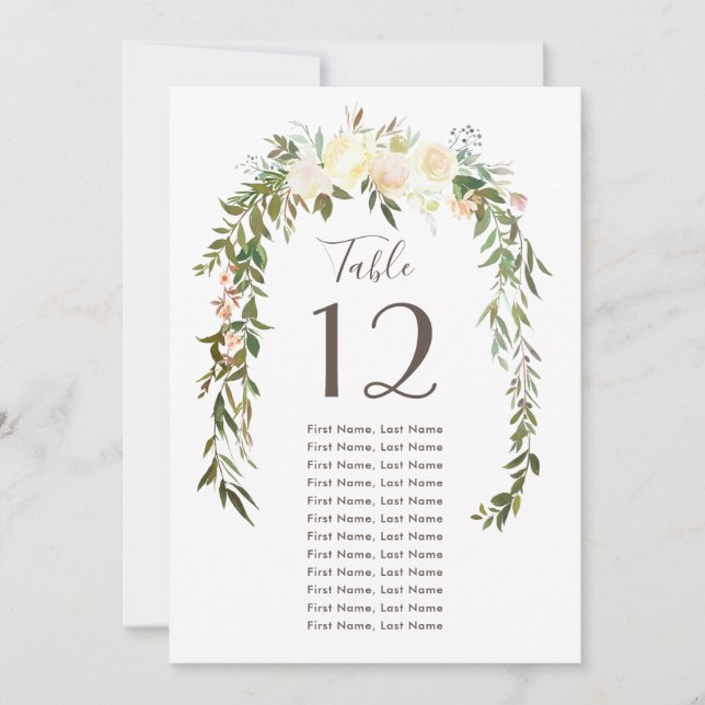 Belles fleurs | Cartes de tableau individuelles Wa (Devant)