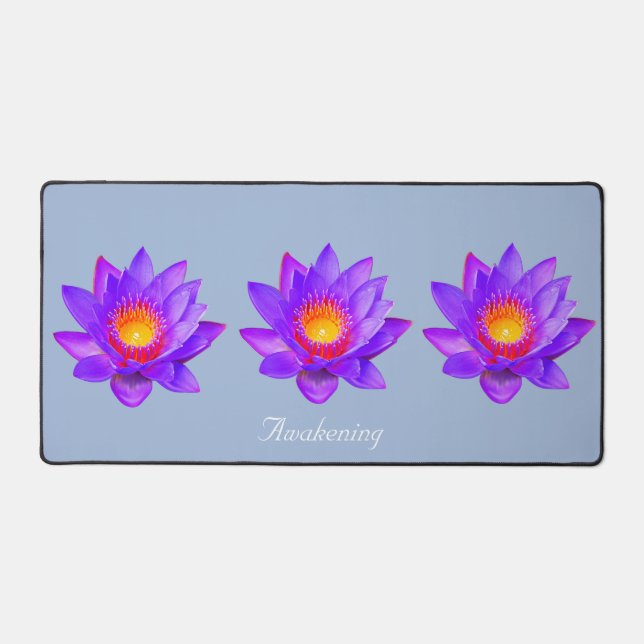 Belles fleurs de Lotus sur bleu clair (Recto)